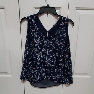 Blue floral blouse